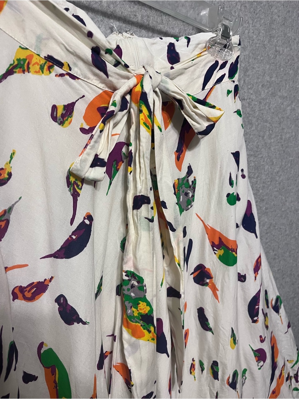 Porridge Anthropologie Midi Skirt with Multicolor bird print a-line - Picture 4 of 10